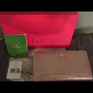 NEW KATE SPADE LACEY BURGESS ZIPPER WALLET-GLITTER